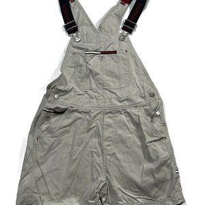 Vintage Tommy Girl Bib Overall Shorts Sz 5 - Y2K Tommy Jeans Hilfiger Shortalls